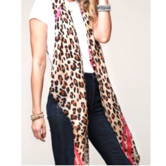 Gorgeous Leopard Print Sarong Swim Cover Up Scarf - Picture 2 of 5